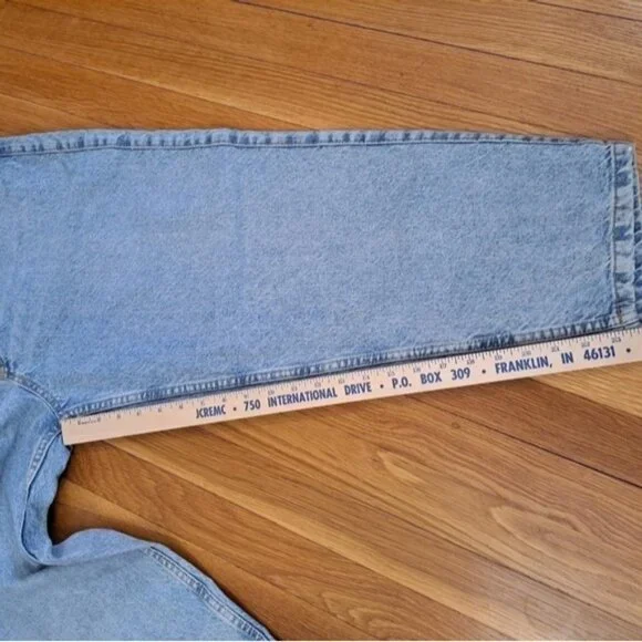 New Zara Women's Size 36 Straight Tapered Denim Jeans Light Wash Cotton Tag - Picture 11 of 12